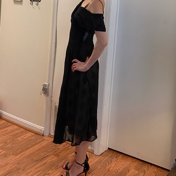 Theory Flounce Sheer Midi Dress - Picture 5 of 16